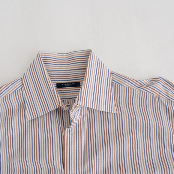 Vintage Burberry London  Multi-colour Striped Button Down Dress Shirt - Picture 13 of 14